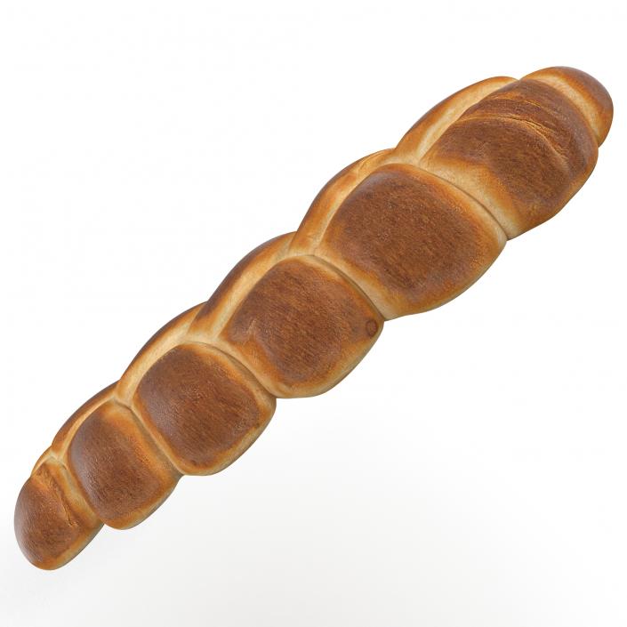 3D Challah Bread model