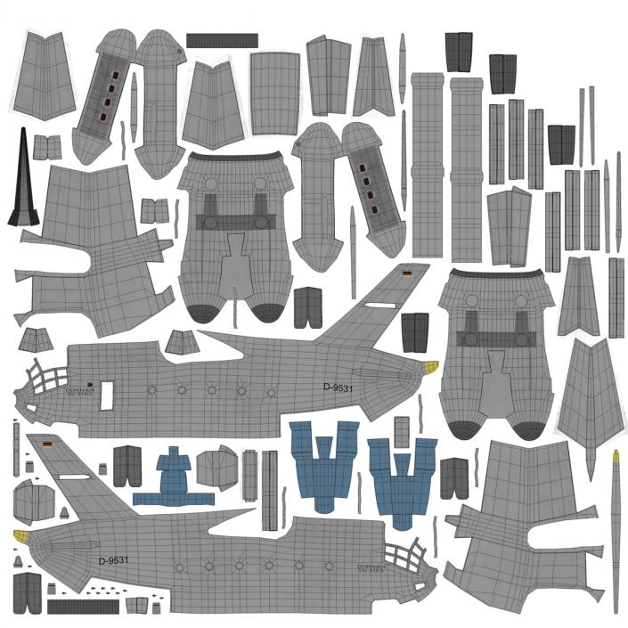 Jet Transport Dornier Do 31 Rigged 3D model