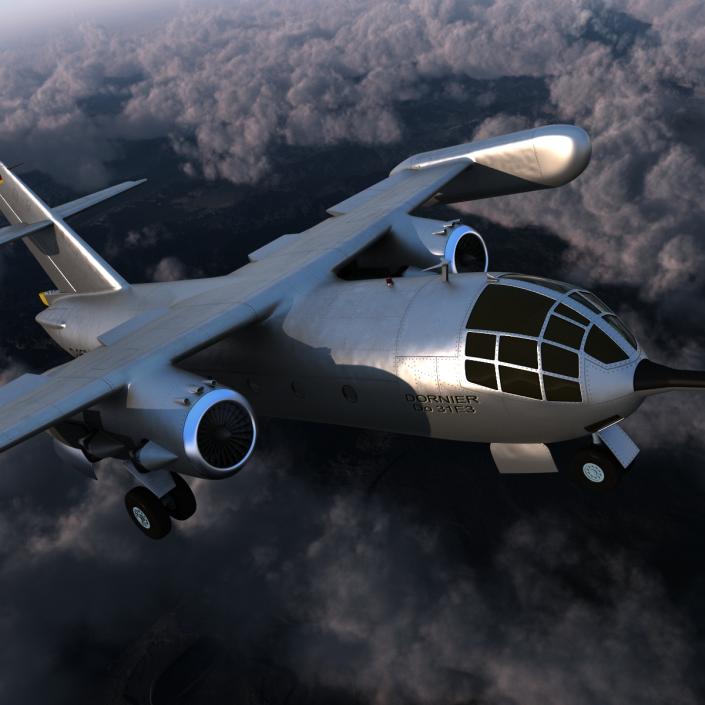 Jet Transport Dornier Do 31 Rigged 3D model