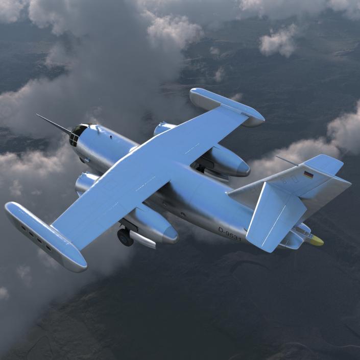 Jet Transport Dornier Do 31 Rigged 3D model