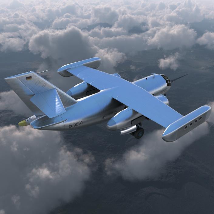 Jet Transport Dornier Do 31 Rigged 3D model