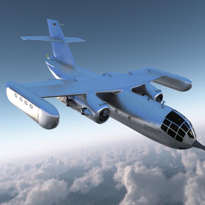 Jet Transport Dornier Do 31 Rigged 3D model