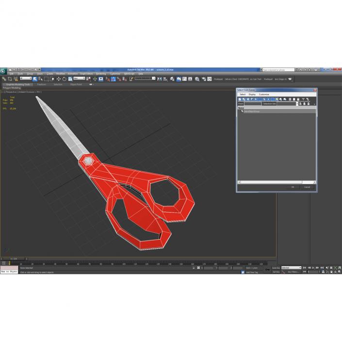 Scissors Red 3D