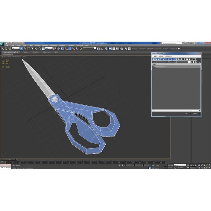 3D Scissors Blue model