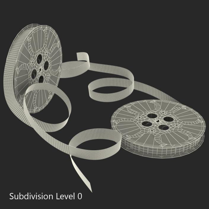 3D Video Film Reel 3D Models Set 3