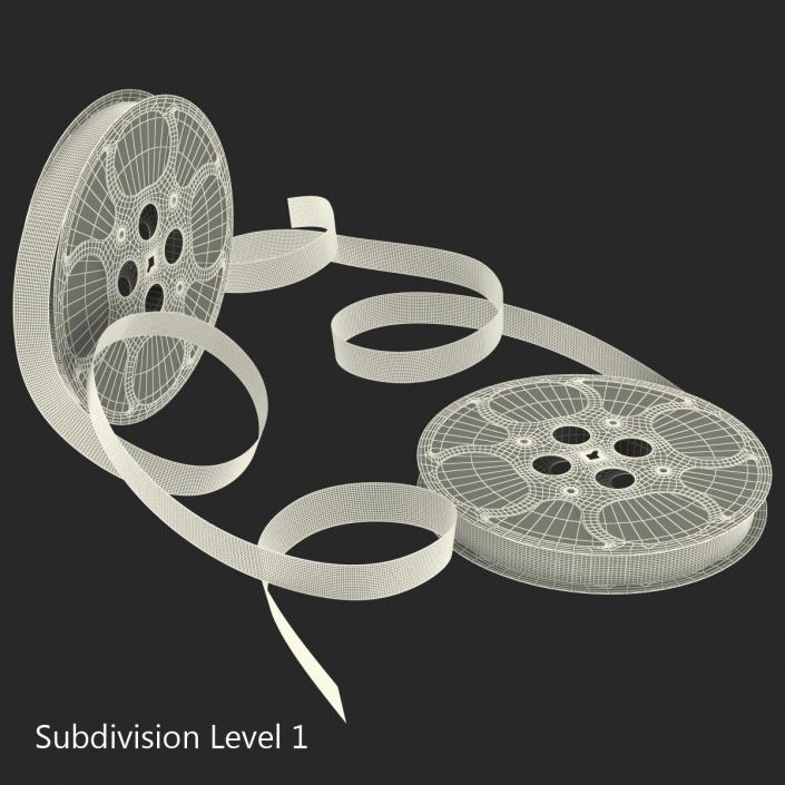 3D Video Film Reel 3D Models Set 3