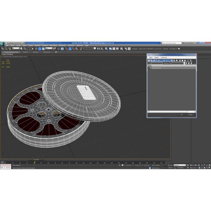 3D model Video Film Reel in Case 2