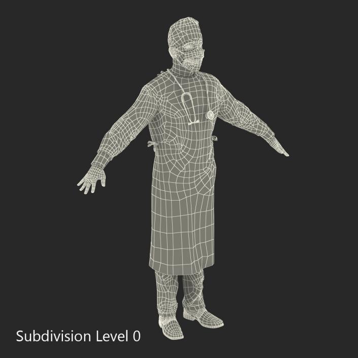 3D Male Surgeon Mediterranean Rigged model