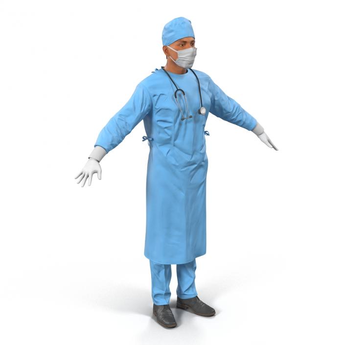 3D Male Surgeon Mediterranean Rigged model