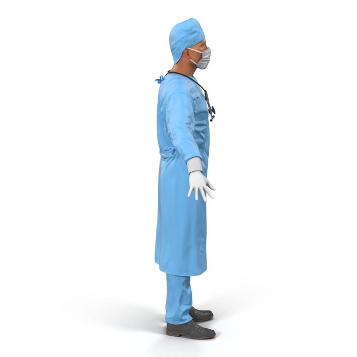 3D Male Surgeon Mediterranean Rigged model