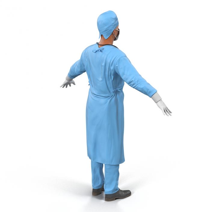 3D Male Surgeon Mediterranean Rigged model