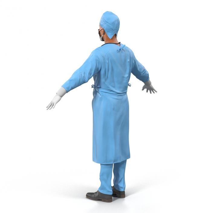 3D Male Surgeon Mediterranean Rigged model