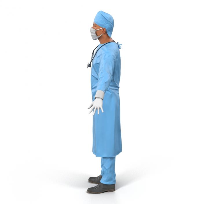 3D Male Surgeon Mediterranean Rigged model