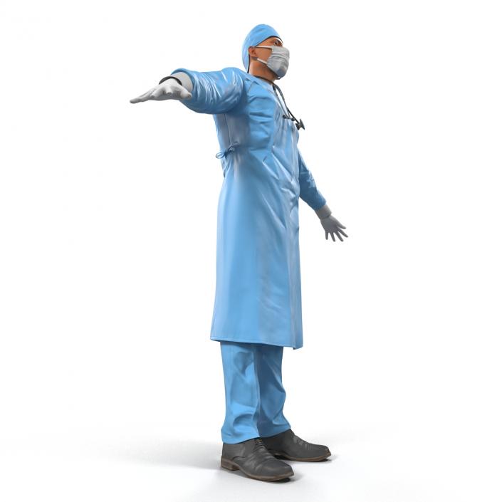 3D Male Surgeon Mediterranean Rigged model