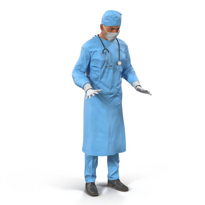 3D Male Surgeon Mediterranean Rigged model