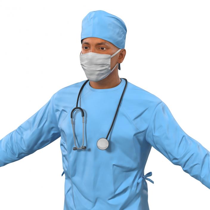 3D Male Surgeon Mediterranean Rigged model