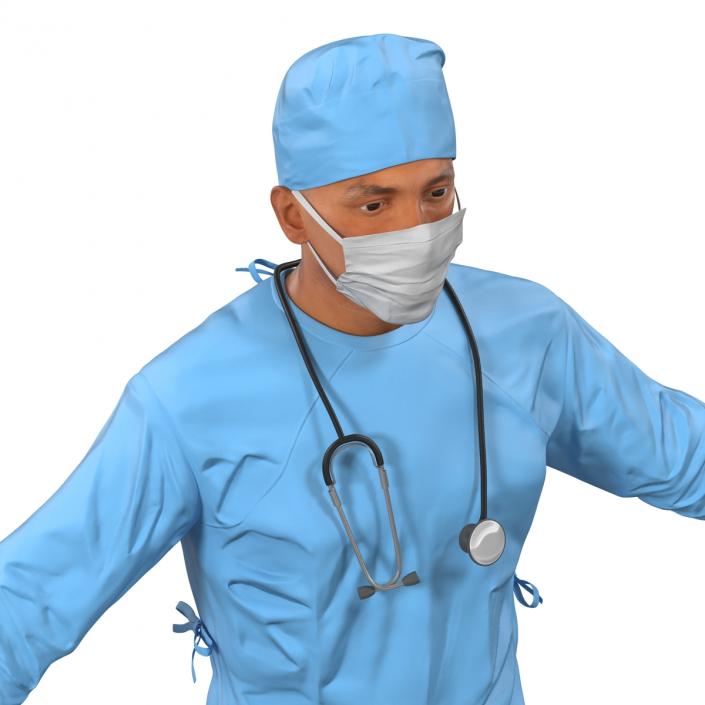 3D Male Surgeon Mediterranean Rigged model