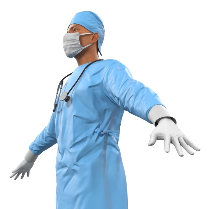 3D Male Surgeon Mediterranean Rigged model