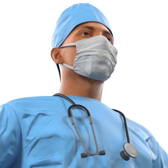 3D Male Surgeon Mediterranean Rigged model