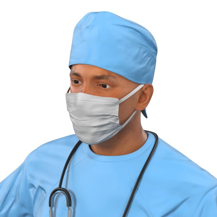 3D Male Surgeon Mediterranean Rigged model