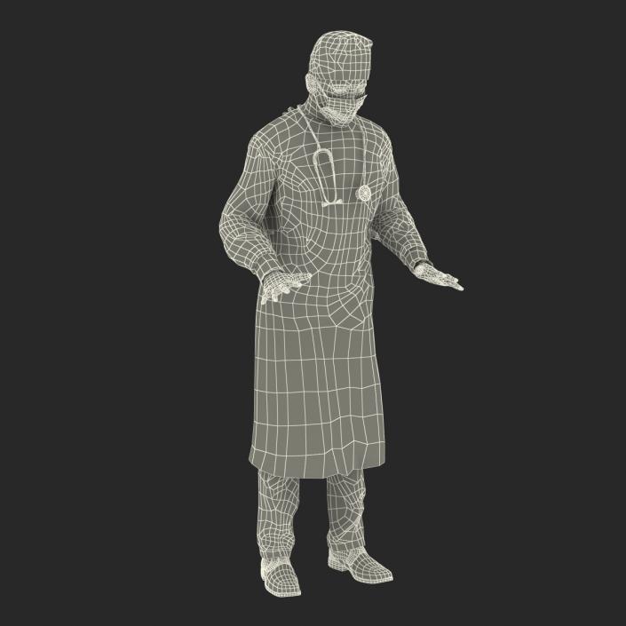 3D Male Surgeon Mediterranean Rigged model