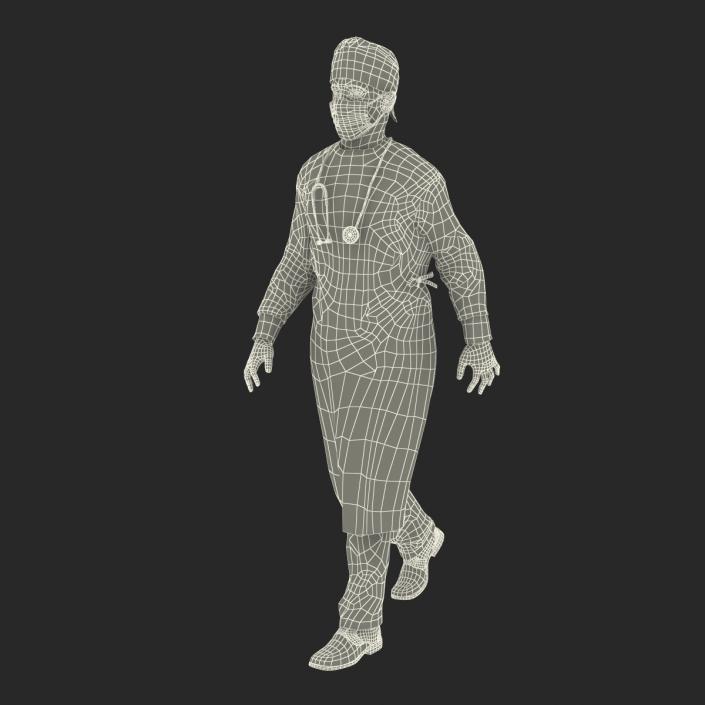 3D Male Surgeon Mediterranean Rigged model