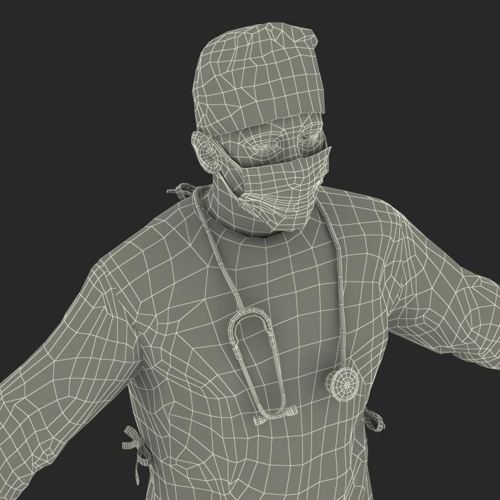 3D Male Surgeon Mediterranean Rigged model