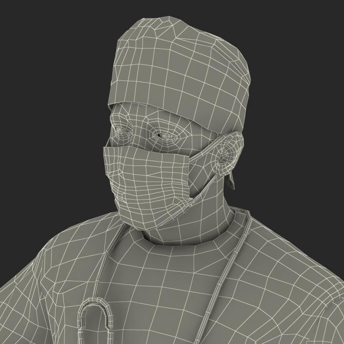 3D Male Surgeon Mediterranean Rigged model