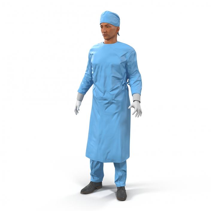 3D model Male Surgeon Mediterranean Rigged 2