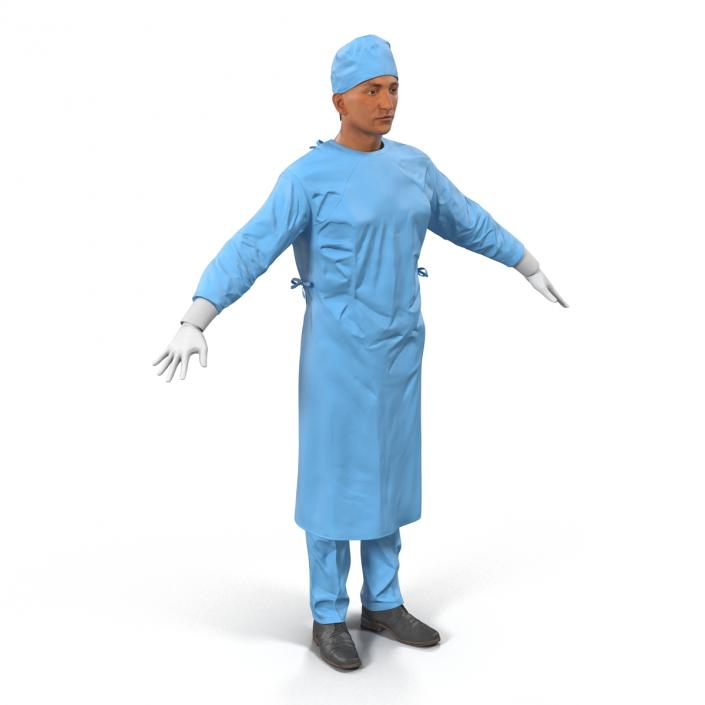 3D model Male Surgeon Mediterranean Rigged 2