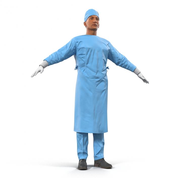 3D model Male Surgeon Mediterranean Rigged 2