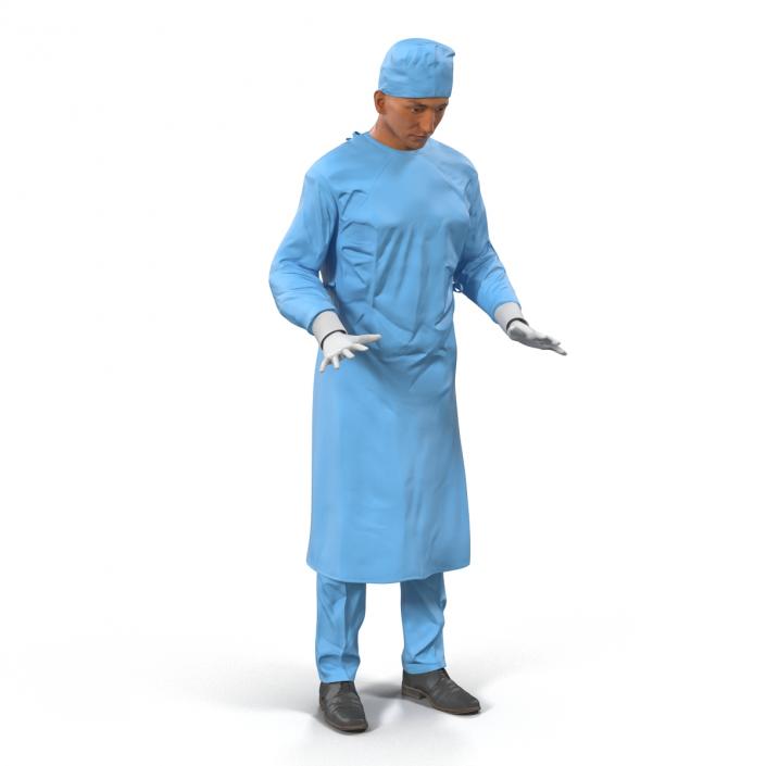 3D model Male Surgeon Mediterranean Rigged 2