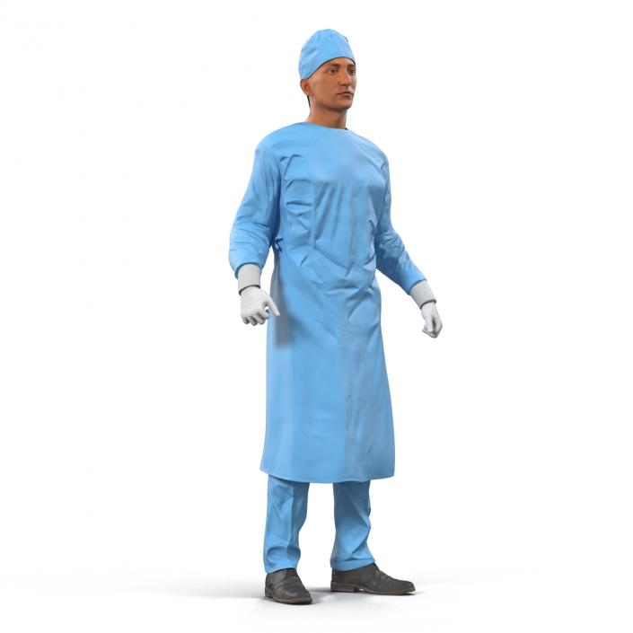 3D model Male Surgeon Mediterranean Rigged 2