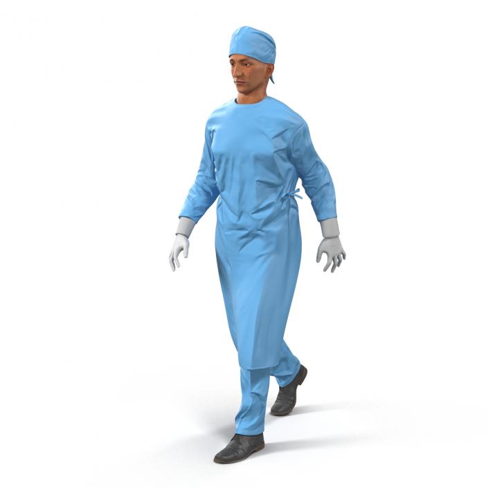 3D model Male Surgeon Mediterranean Rigged 2