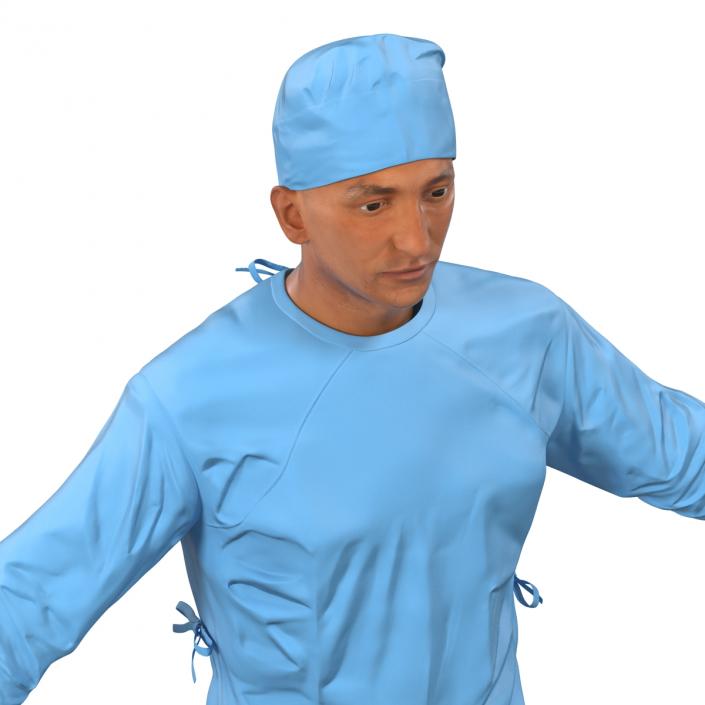 3D model Male Surgeon Mediterranean Rigged 2