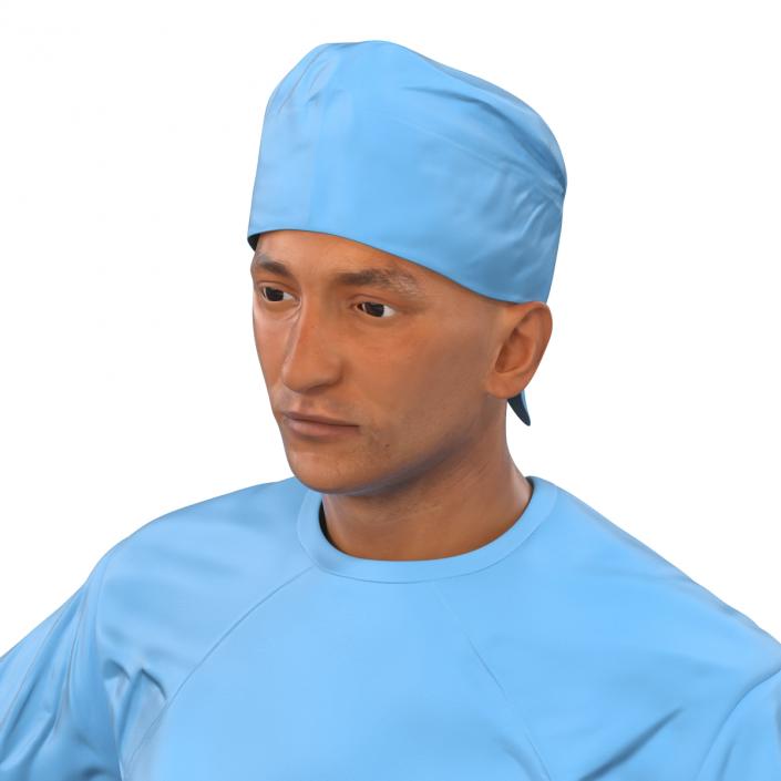 3D model Male Surgeon Mediterranean Rigged 2