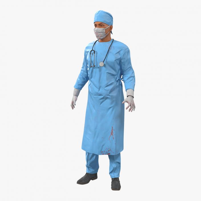 3D model Male Surgeon Mediterranean Rigged 3