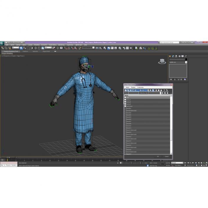 3D model Male Surgeon Mediterranean Rigged 3