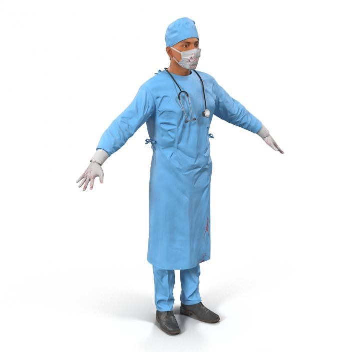 3D model Male Surgeon Mediterranean Rigged 3