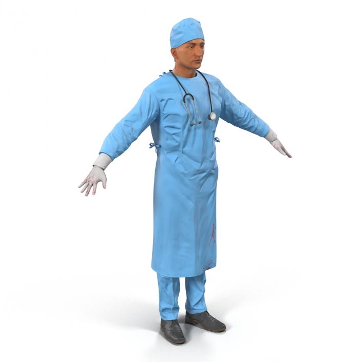 3D model Male Surgeon Mediterranean Rigged 3