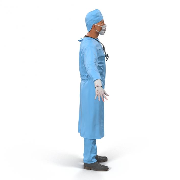 3D model Male Surgeon Mediterranean Rigged 3