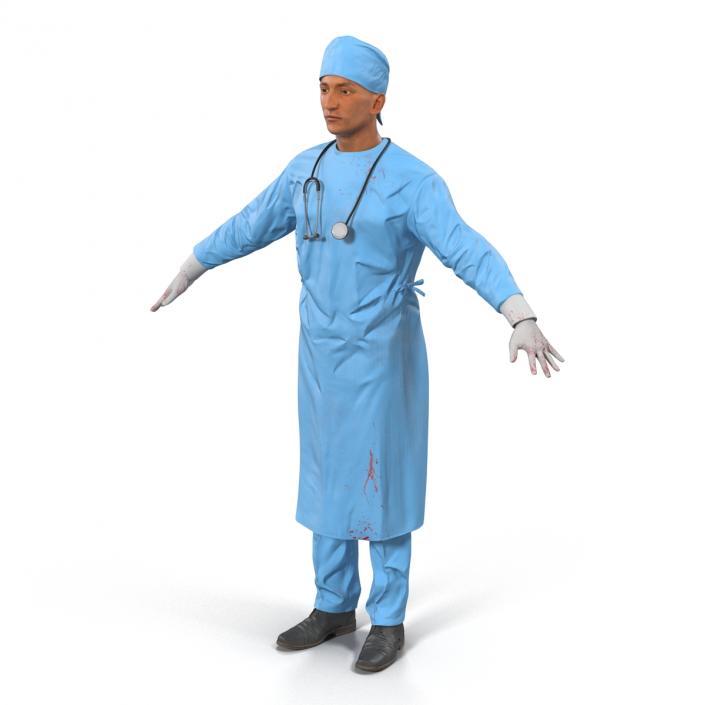 3D model Male Surgeon Mediterranean Rigged 3