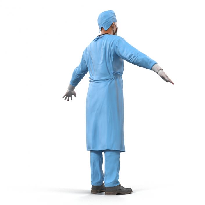 3D model Male Surgeon Mediterranean Rigged 3