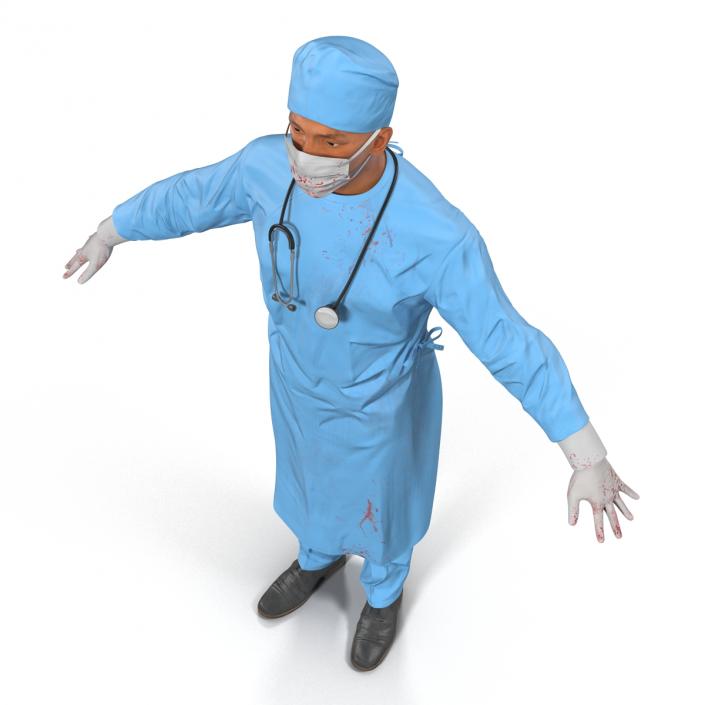 3D model Male Surgeon Mediterranean Rigged 3