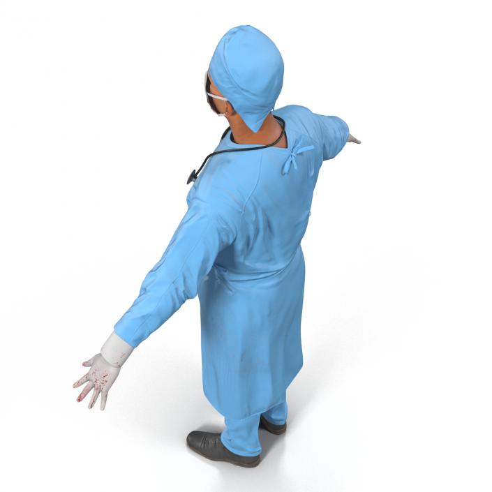 3D model Male Surgeon Mediterranean Rigged 3