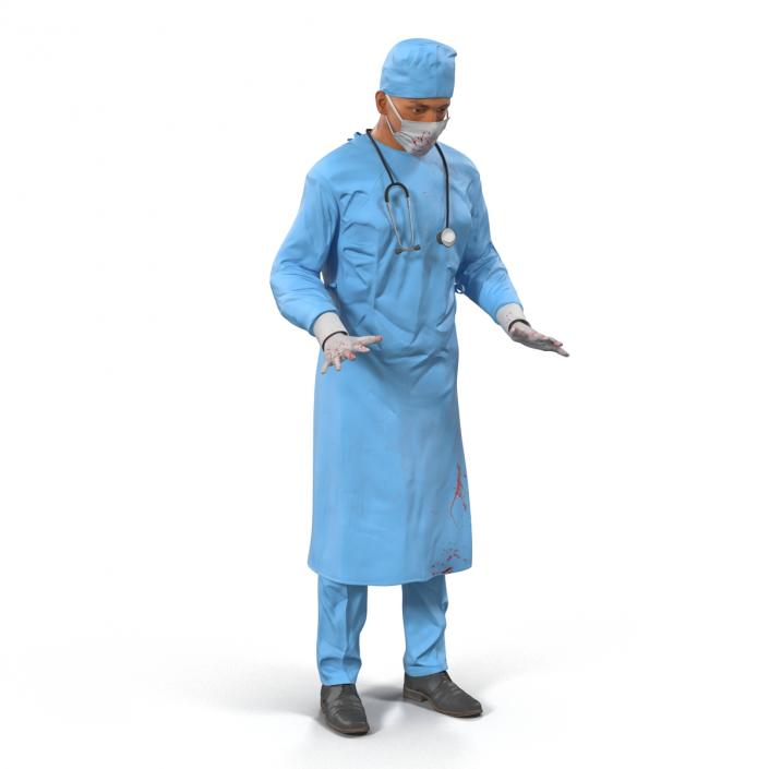 3D model Male Surgeon Mediterranean Rigged 3