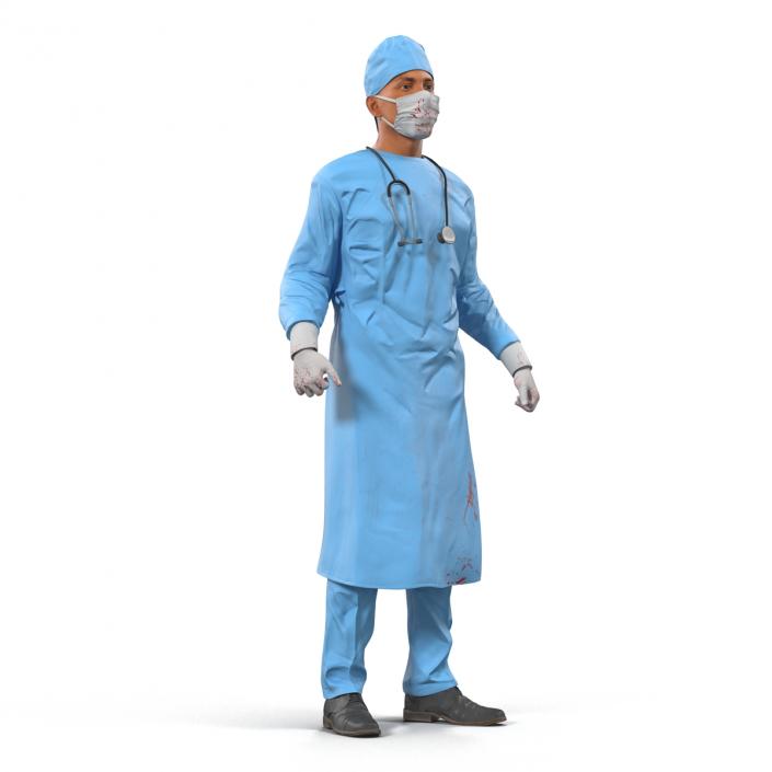 3D model Male Surgeon Mediterranean Rigged 3