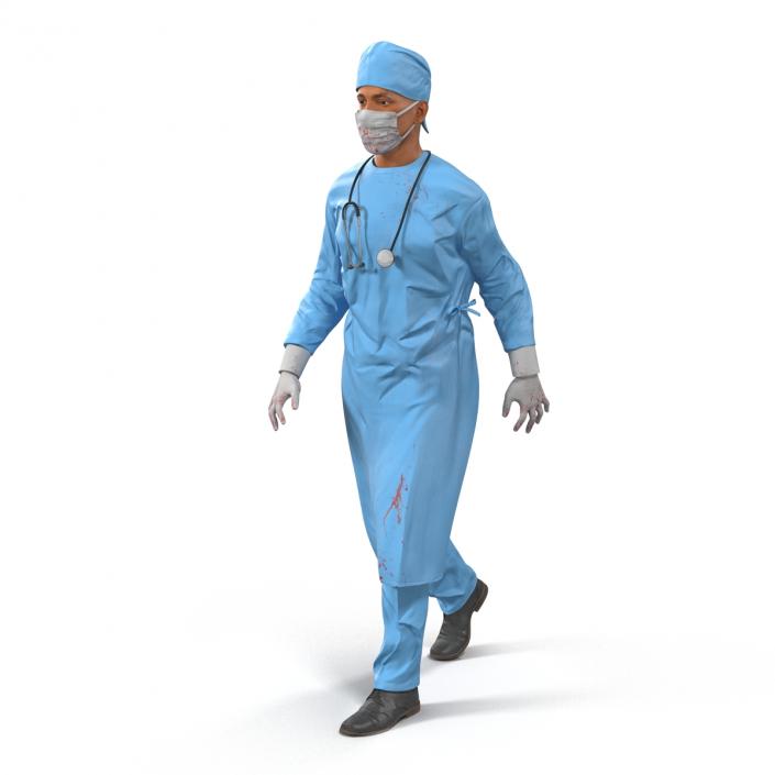 3D model Male Surgeon Mediterranean Rigged 3