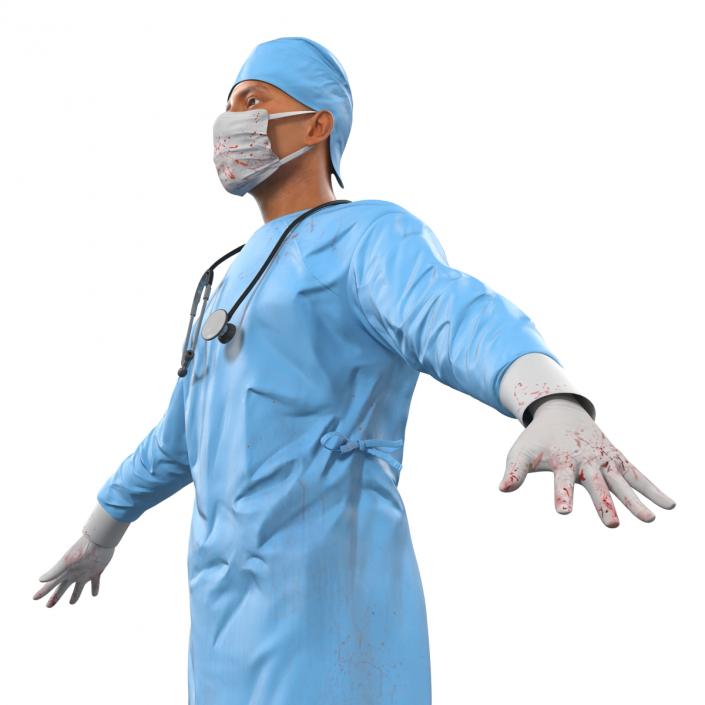 3D model Male Surgeon Mediterranean Rigged 3