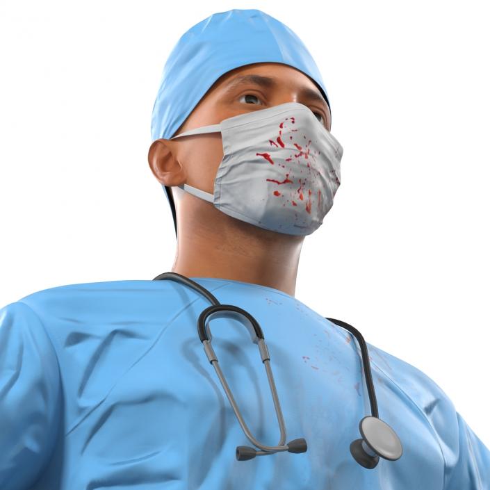 3D model Male Surgeon Mediterranean Rigged 3